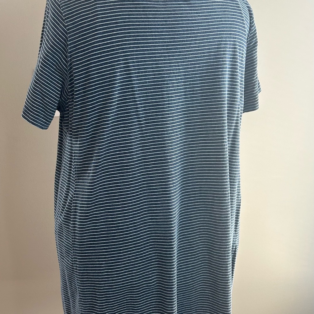 Striped Blue Women’s Casual Dress - Picture 4 of 7